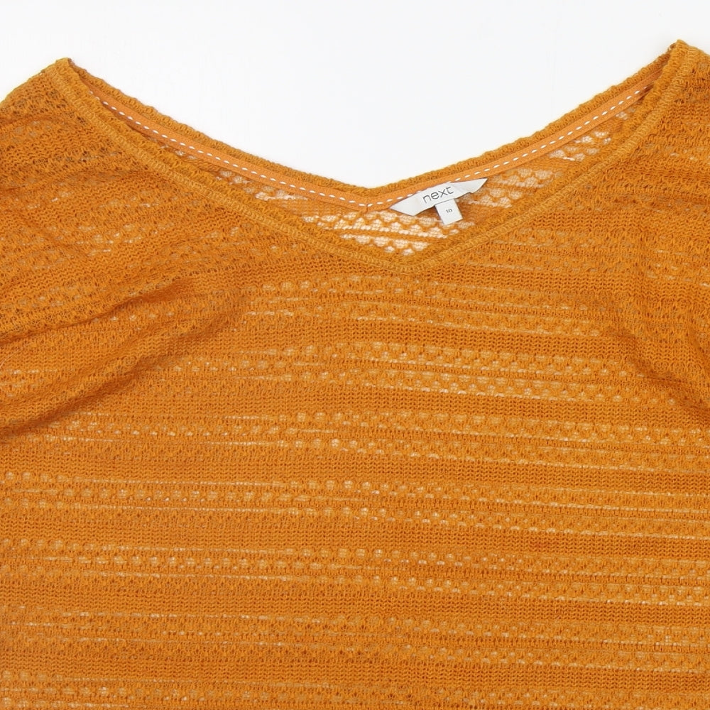 NEXT Womens Orange Geometric  Basic T-Shirt Size 10