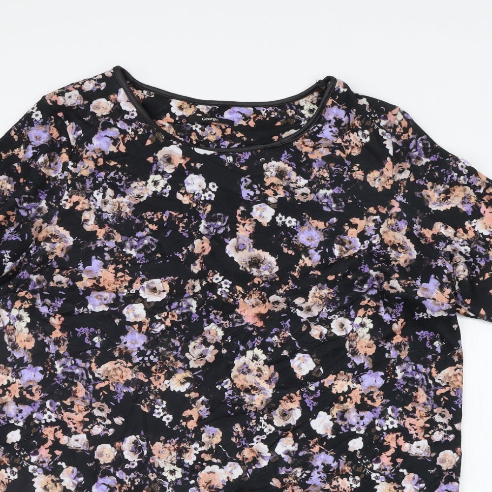 George Womens Black Floral  Jumper Dress  Size 20