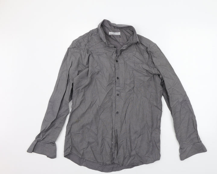 Cedar Wood State Mens Grey Button-Up Size 15.5