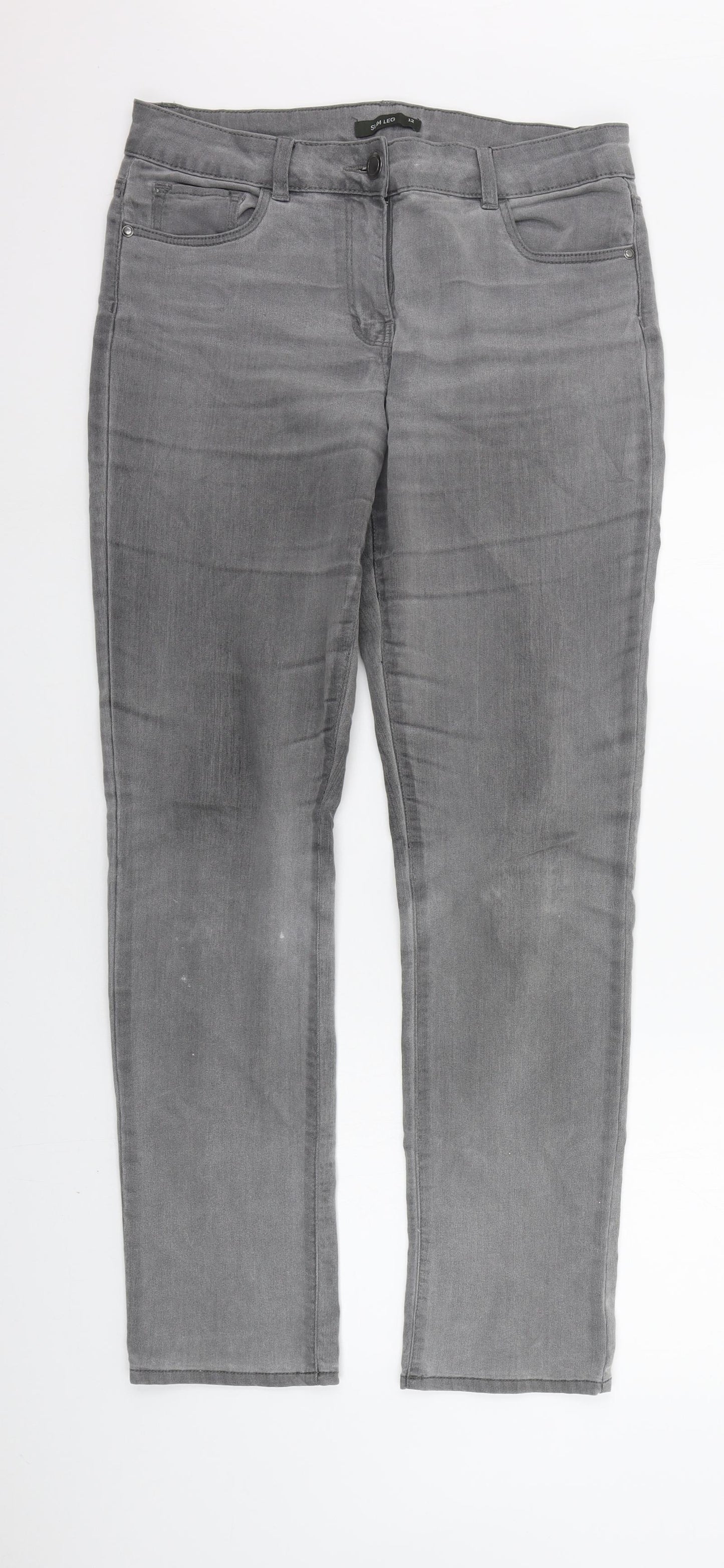 BONMARCHE Womens Grey   Straight Jeans Size 12 L29 in