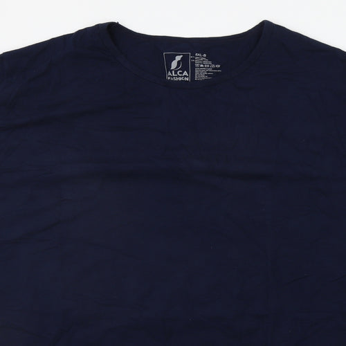 ALCA FASHION Mens Blue    T-Shirt Size Big 8X