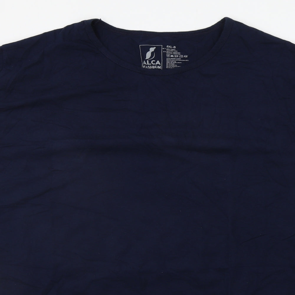 ALCA FASHION Mens Blue    T-Shirt Size Big 8X
