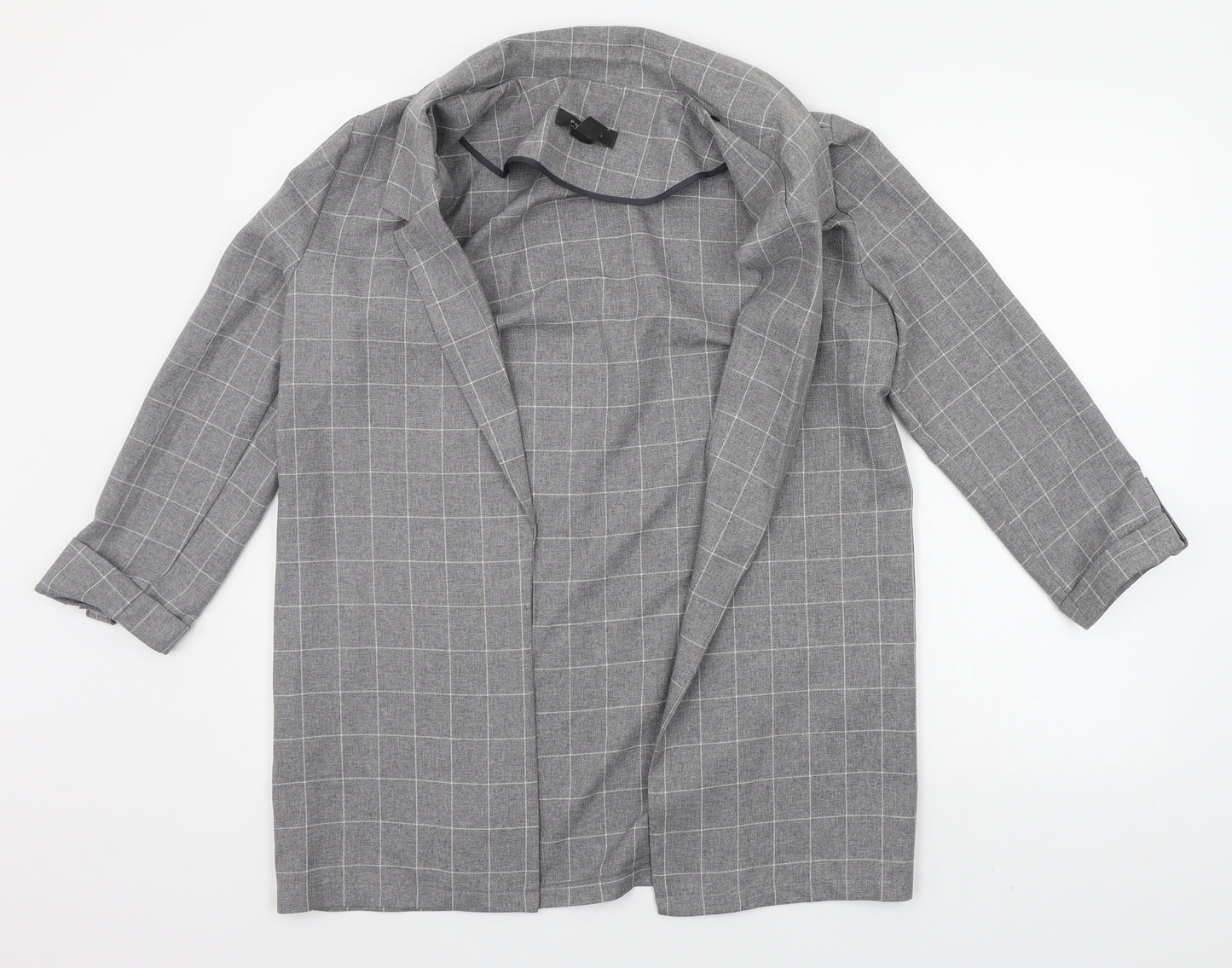 Primark Womens Grey Check  Cardigan Jumper Size 10