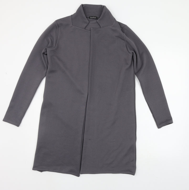 Boohoo Womens Grey Cardigan Jumper Size 10