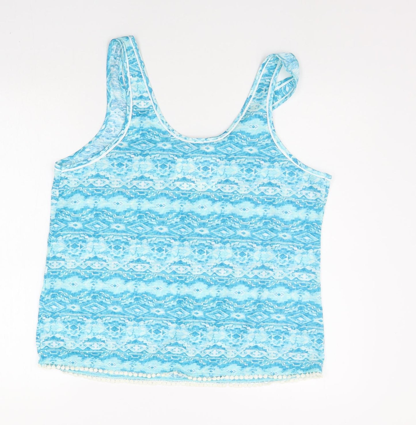 TU Womens Blue Geometric  Top Pyjama Top Size 16