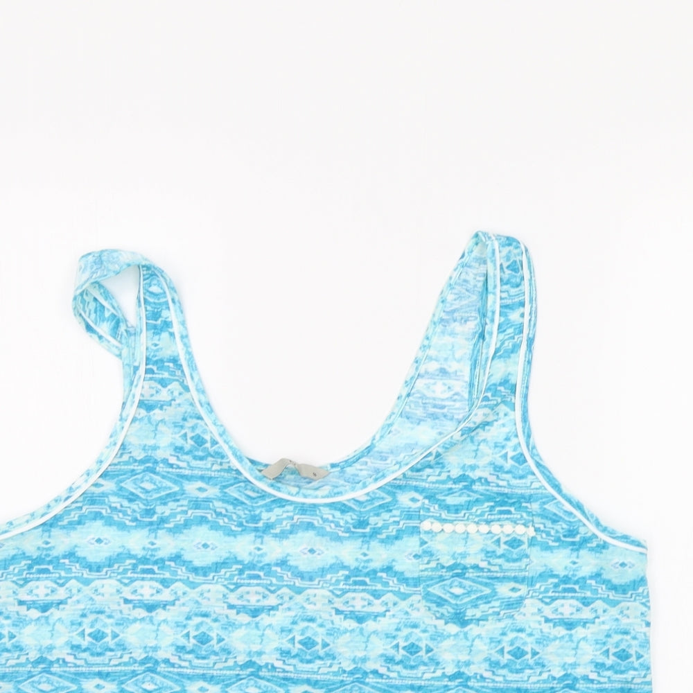 TU Womens Blue Geometric  Top Pyjama Top Size 16