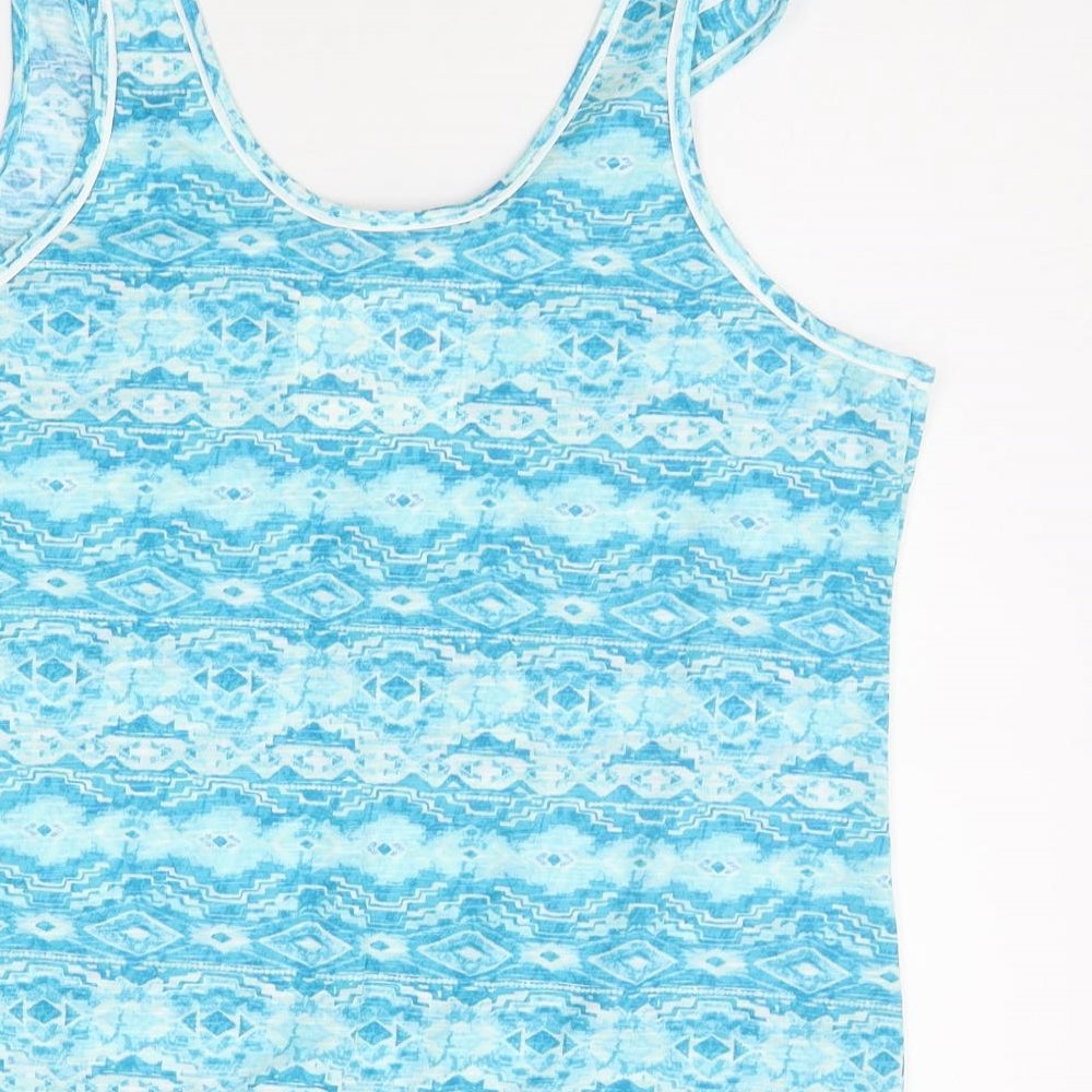 TU Womens Blue Geometric  Top Pyjama Top Size 16