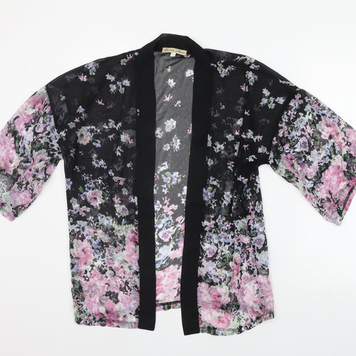 CAMERO ROSE Womens Black Geometric  Cardigan Jumper Size 8