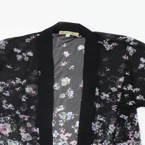 CAMERO ROSE Womens Black Geometric  Cardigan Jumper Size 8