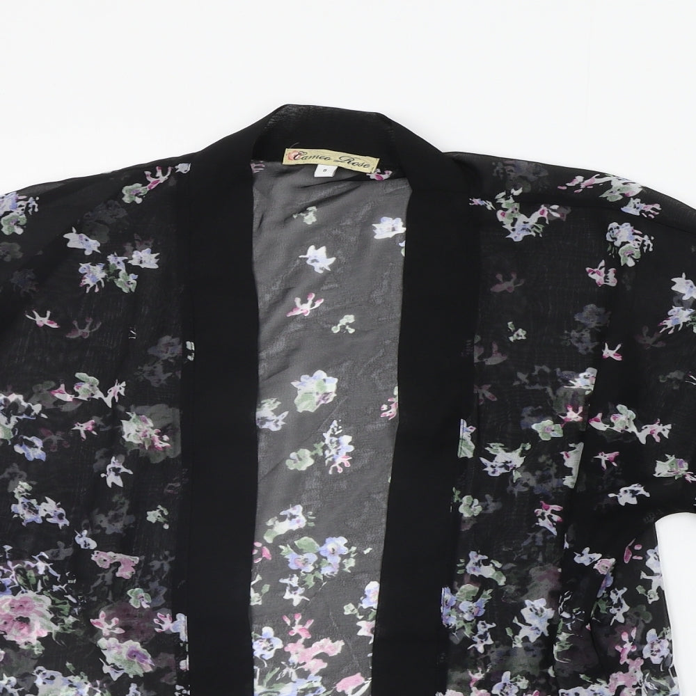 CAMERO ROSE Womens Black Geometric  Cardigan Jumper Size 8