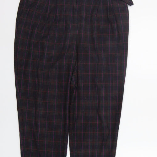 NEXT Womens Purple Check  Trousers  Size 10 L22 in