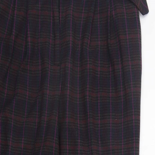 NEXT Womens Purple Check  Trousers  Size 10 L22 in