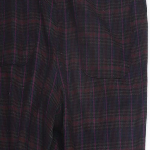 NEXT Womens Purple Check  Trousers  Size 10 L22 in