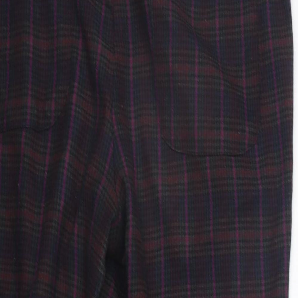 NEXT Womens Purple Check  Trousers  Size 10 L22 in