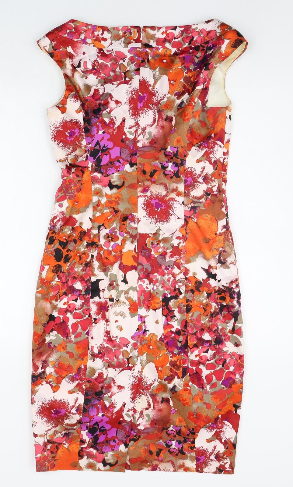 Jax Womens Red Floral  A-Line  Size 4