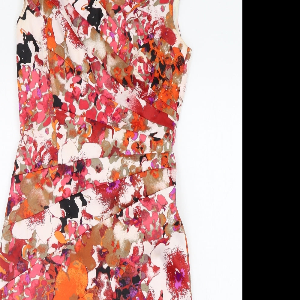 Jax Womens Red Floral  A-Line  Size 4