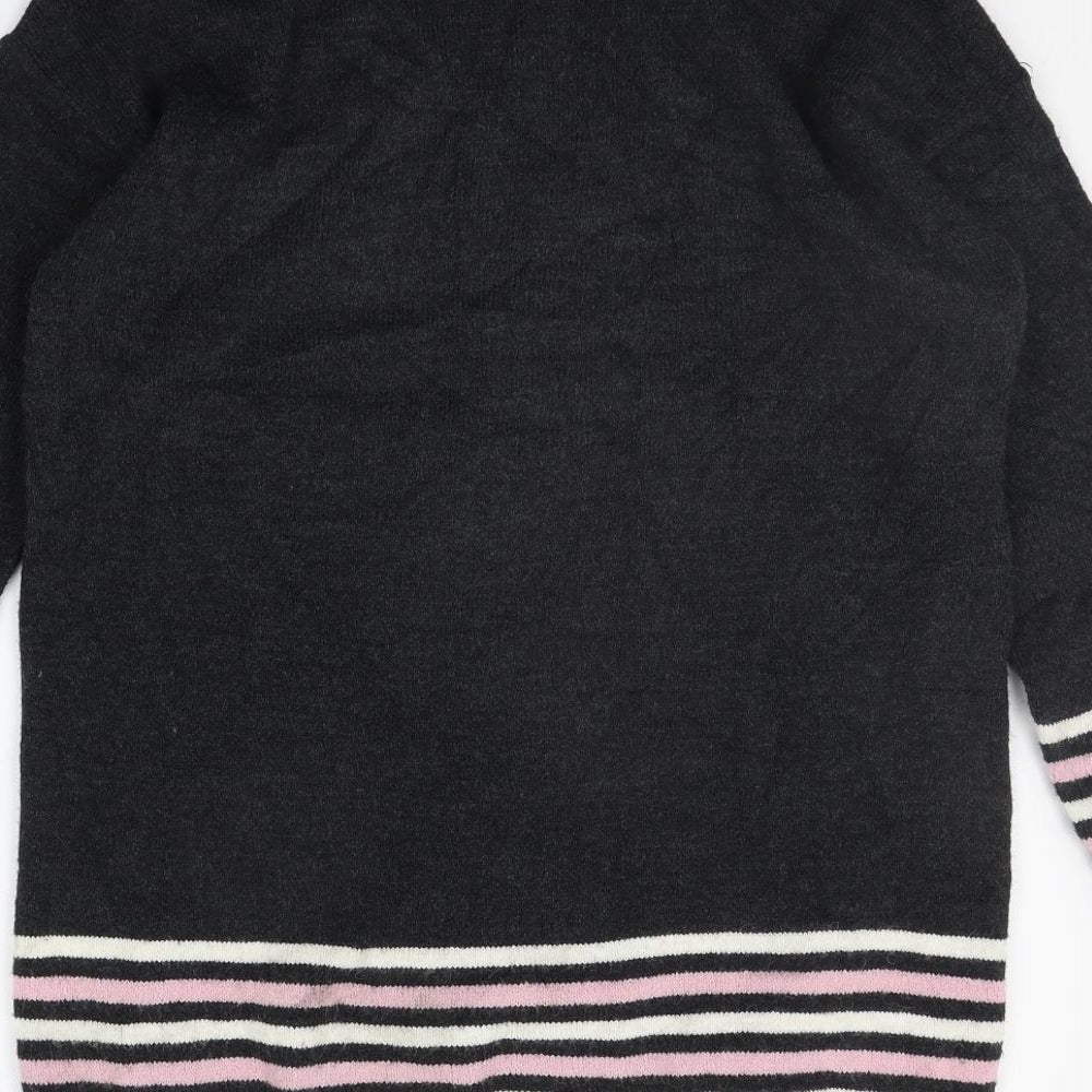 TU Womens Grey Striped  Jumper Dress  Size 10  - heart