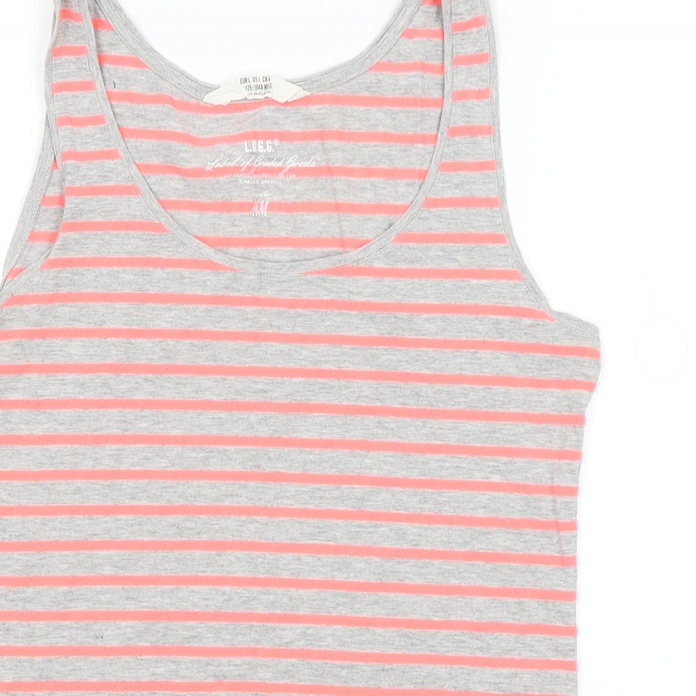 H&M Womens Green Striped  Basic Tank Size L