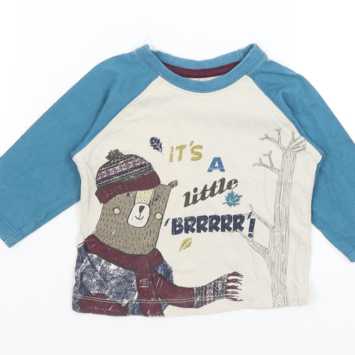 Matalan Baby Grey   Basic T-Shirt Size 6-9 Months  - It's A Little Brrrr