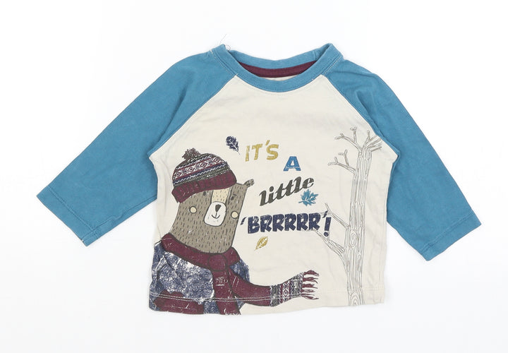 Matalan Baby Grey Basic T-Shirt Size 6-9 Months - It's A Little Brrrr