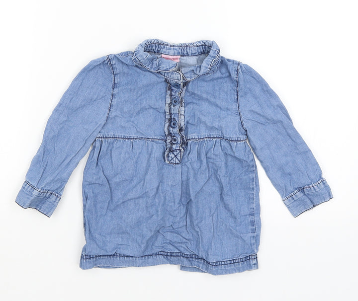 Cherokee Baby Blue   Shirt Dress  Size 12-18 Months