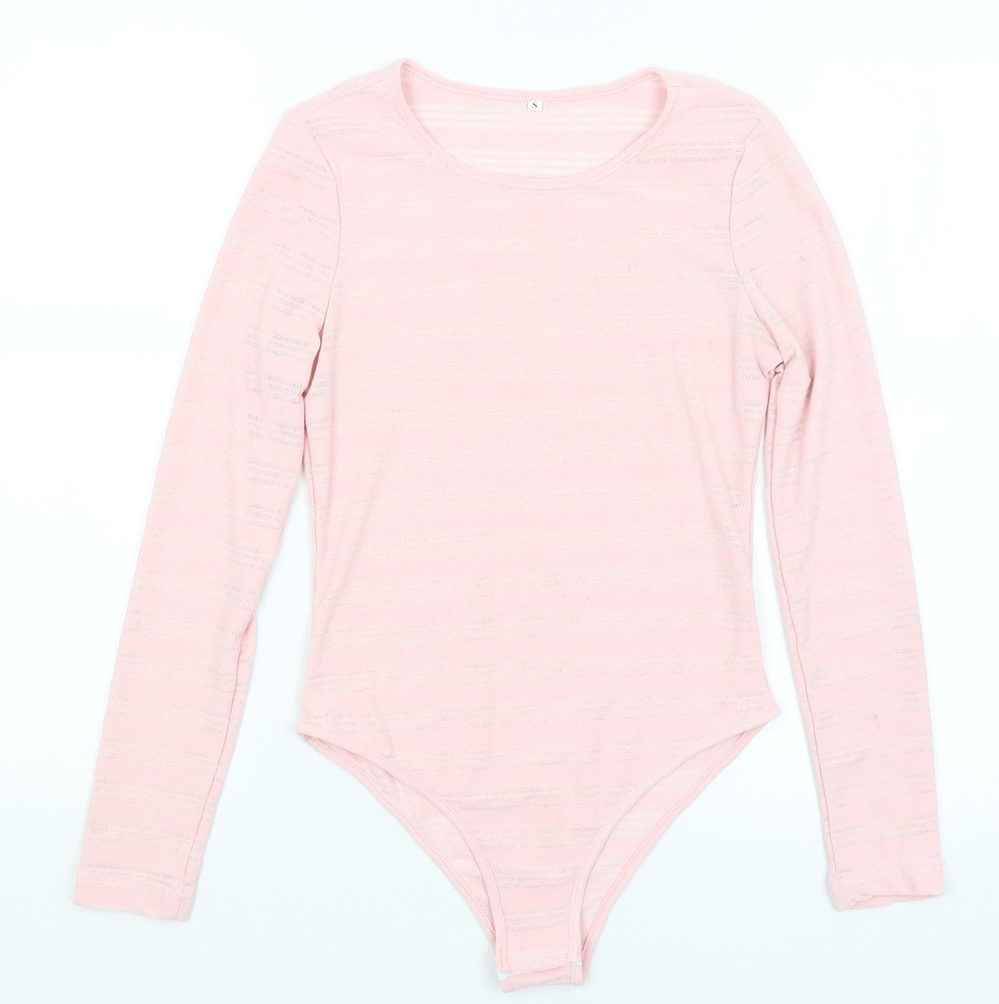 Preworn Womens Pink Striped  Bodysuit One-Piece Size S