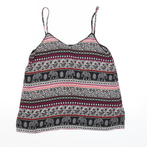 New Look Womens Black Geometric  Camisole Tank Size 6