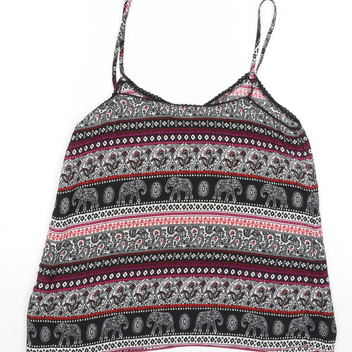 New Look Womens Black Geometric  Camisole Tank Size 6