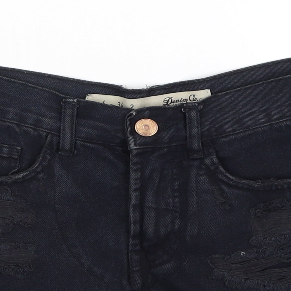 Denim Co Womens Black   Hot Pants Shorts Size 6