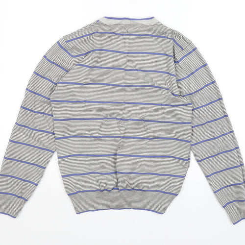 Cedar Wood State Mens Grey Striped  Pullover Jumper Size S
