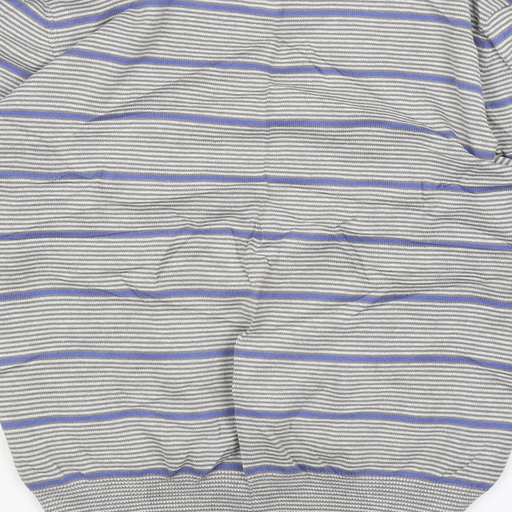 Cedar Wood State Mens Grey Striped  Pullover Jumper Size S