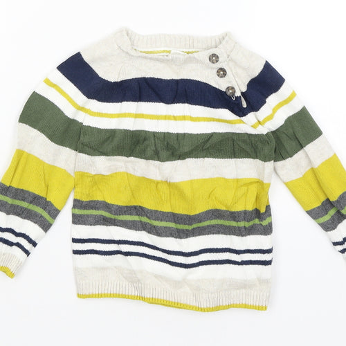 H&M Baby White Striped  Pullover Jumper Size 9-12 Months