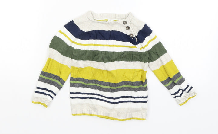 H&M Baby White Striped Pullover Jumper Size 9-12 Months