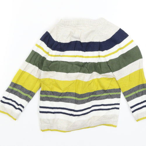 H&M Baby White Striped  Pullover Jumper Size 9-12 Months