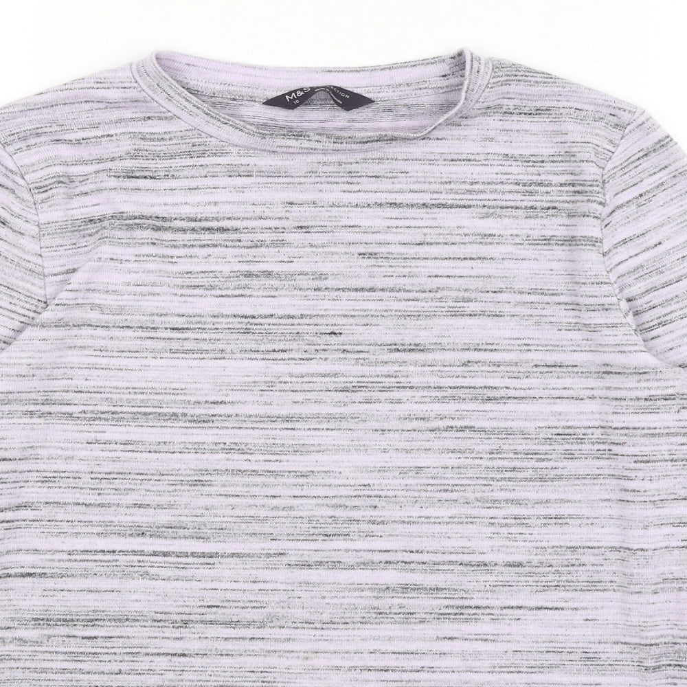 M&S Womens Purple   Basic T-Shirt Size 10