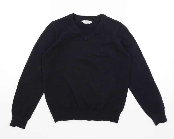 M&S Girls Blue Pullover Jumper Size 9-10 Years