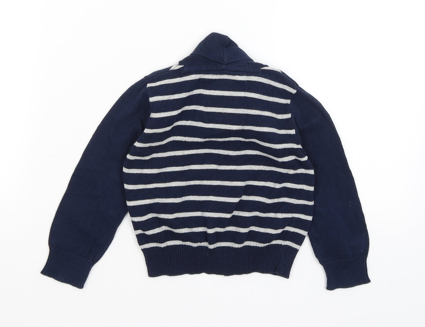 Cool Club Boys Blue Striped  Cardigan Jumper Size 2 Years