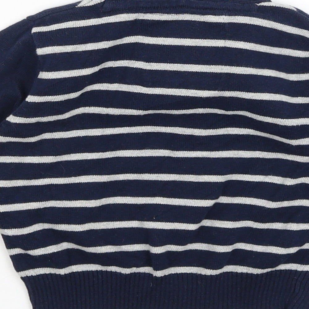 Cool Club Boys Blue Striped  Cardigan Jumper Size 2 Years