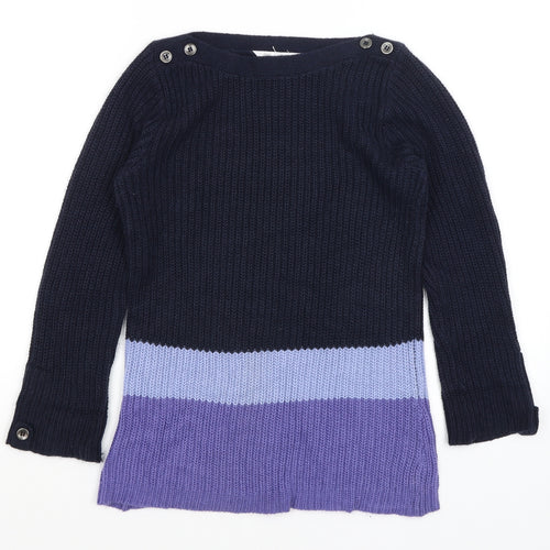 BHS Womens Blue Striped  Pullover Jumper Size 10