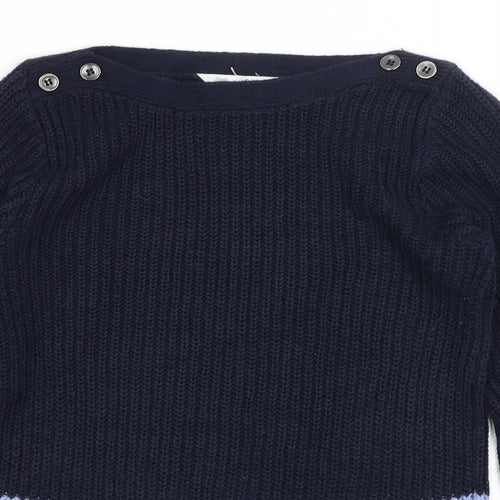 BHS Womens Blue Striped  Pullover Jumper Size 10
