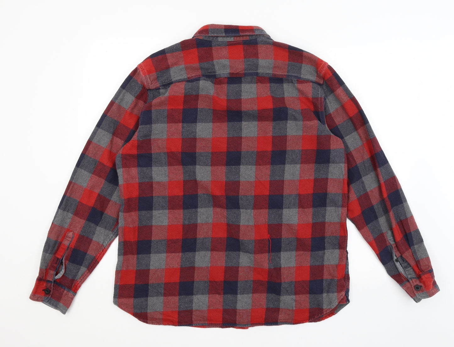 TU Mens Red Check   Button-Up Size L