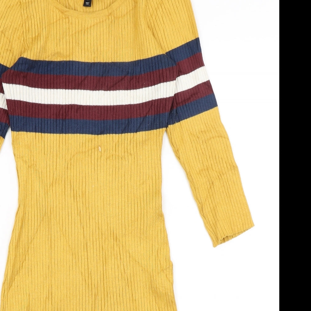 Lu NYC Womens Yellow   Pencil Dress  Size L