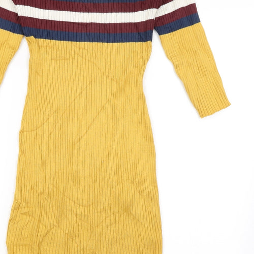 Lu NYC Womens Yellow   Pencil Dress  Size L