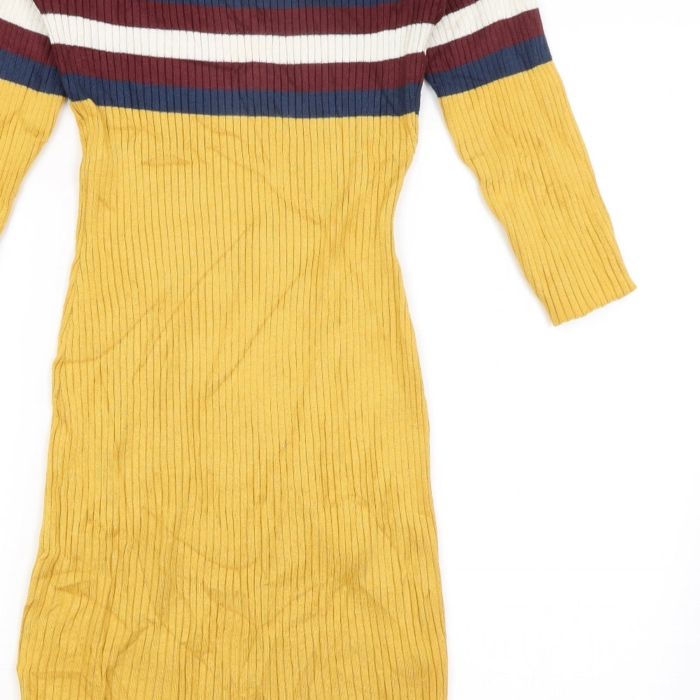 Lu NYC Womens Yellow   Pencil Dress  Size L
