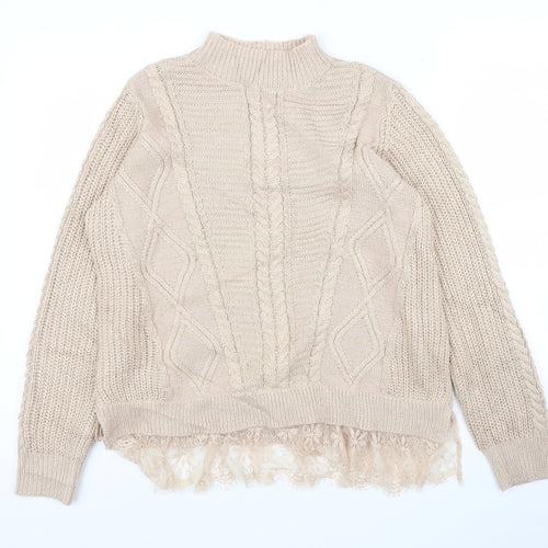 Very Womens Pink  Lace Pullover Jumper Size 12