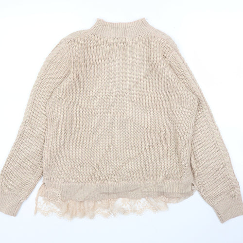 Very Womens Pink  Lace Pullover Jumper Size 12