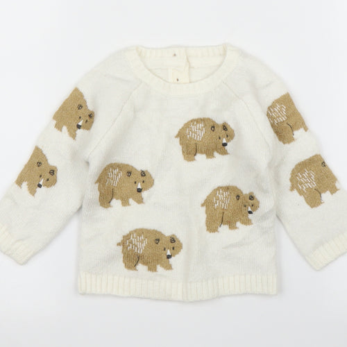 M&S Baby Ivory   Pullover Jumper Size 3-6 Months
