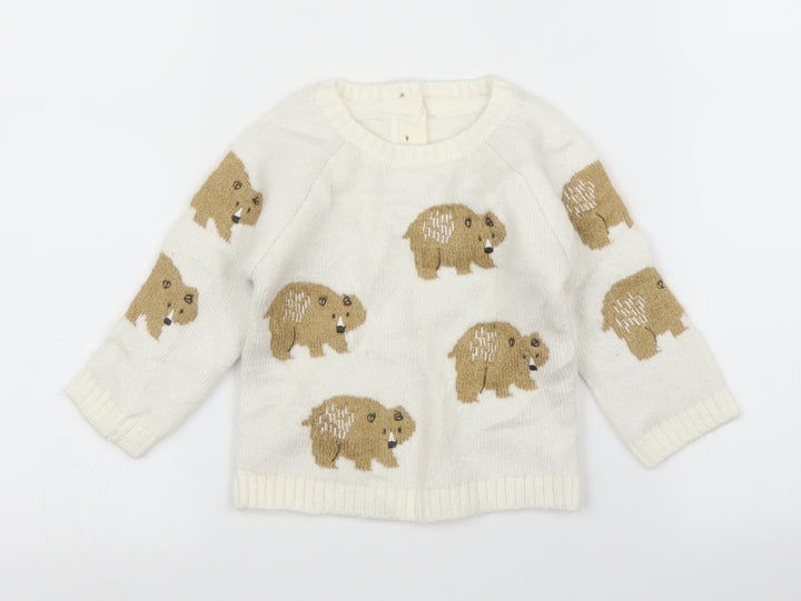 M&S Baby Ivory Pullover Jumper Size 3-6 Months