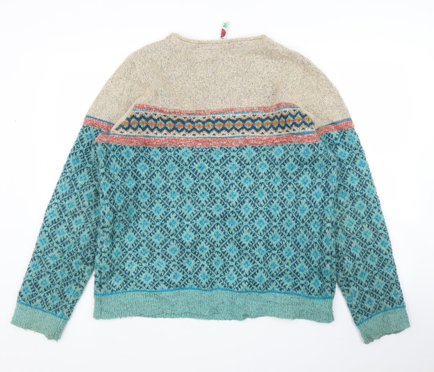 Wild Fish Womens Blue Fair Isle  Pullover Jumper Size 18