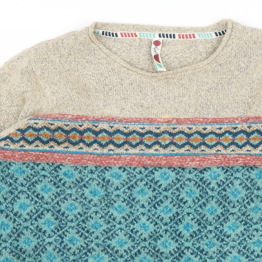 Wild Fish Womens Blue Fair Isle  Pullover Jumper Size 18